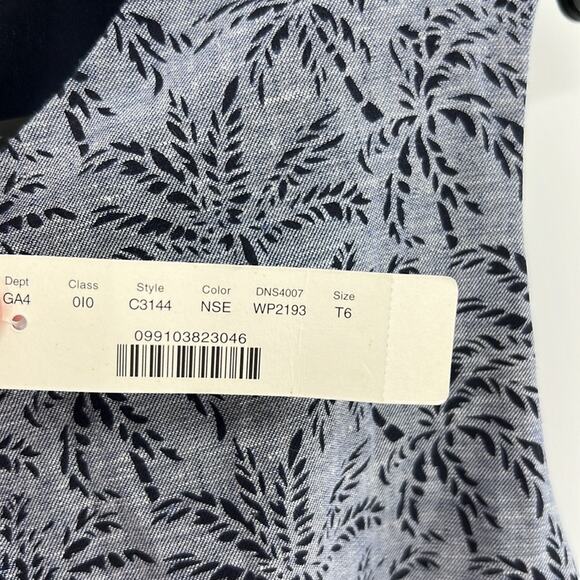 J. Crew Women's Linen Palm Print Tank Dress - Blue - 6T - New with tags - Picture 3 of 8